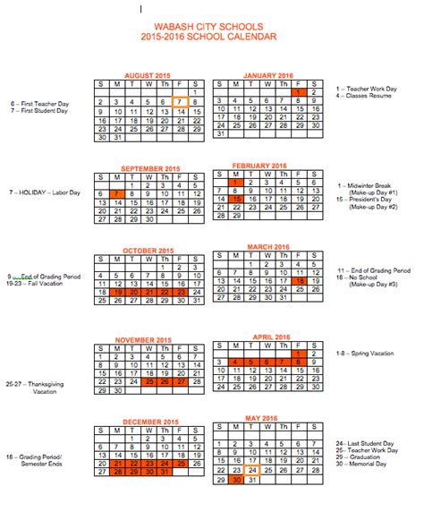 Wabash Calendar