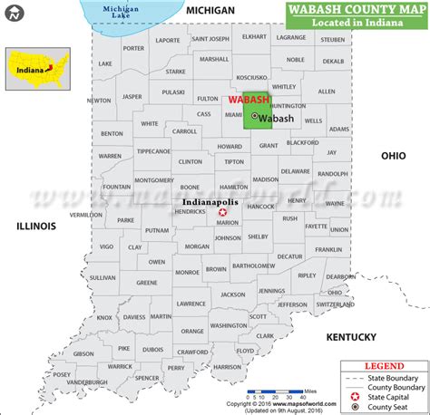 Wabash Map - County - Indiana, United States - Mapcarta