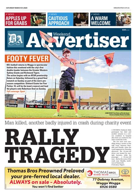 Wagga wagga daily advertiser obituaries. The Daily Advertiser's complete view of property. Top News. Live. Riverina League. Farrer League. Local Sport. Scores and Draws. 