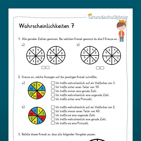 Wahrscheinlichkeitsrechnung 4 klasse arbeitsblätter