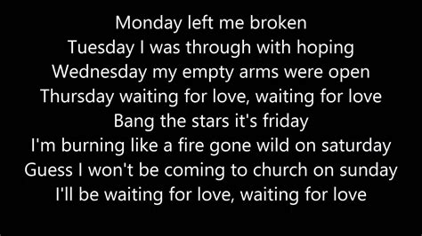 Waiting for love lyrics. Things To Know About Waiting for love lyrics. 