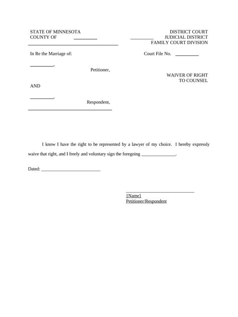 Waiver Obligation - Minnesota