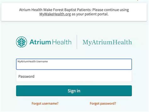 MyWakeHealth is now read-only, which means information can be viewed, but portal features are not available to use. Please log in to MyAtriumHealth to begin using ...