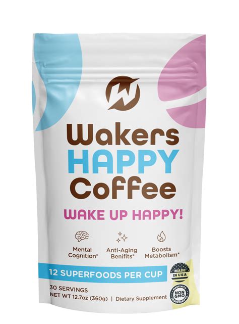 Wakers happy coffee discount code. Wakers Happy Coffee. $69.99. Sold Out. notify me when available. Sip your way to an energized, focused, and happy life with Wakers Happy Coffee! This all-natural coffee blend is made with 12 superfoods to boost your metabolism, lift your mental cognition, and even provide anti-aging benefits. Feel healthier, happier, and more productive with ... 