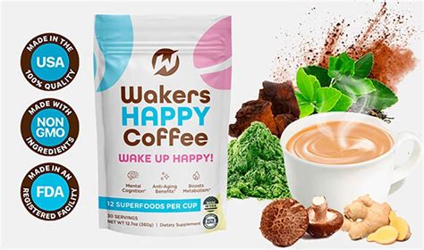 Wakers happy coffee reviews. Wakers Happy Coffee is an all-in-one coffee product designed to target multiple benefits and effects. Each serving of Wakers Happy Coffee contains 12 all-natural superfoods. 