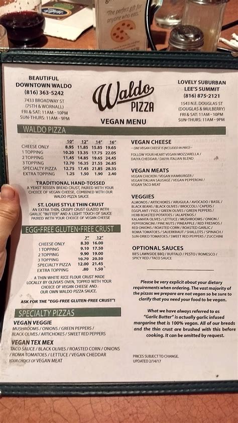 Waldo Pizza - Food Menu