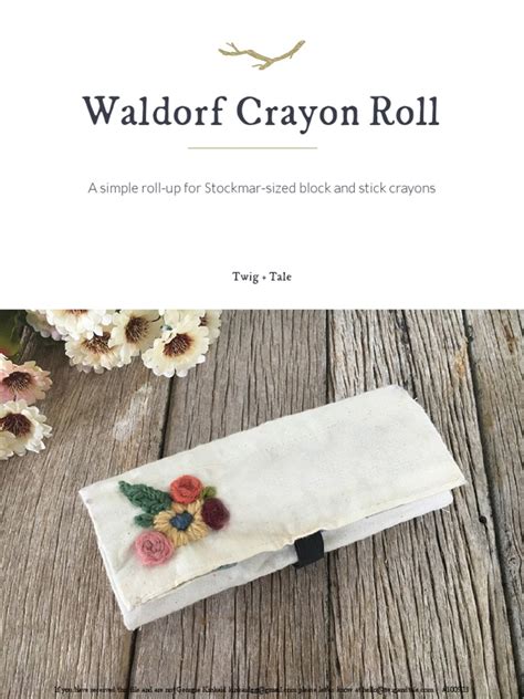 Waldorf Crayon Roll PDF Sewing Seam (Sewing)