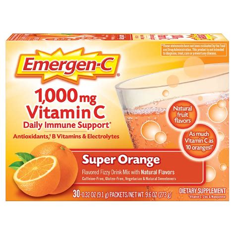 Walgreens brand emergen c. Specialty Pharmacy. Shop Daily Immune Support Drink with 1000 mg Vitamin C Super Orange and read reviews at Walgreens. Pickup & Same Day Delivery available on most store items. 