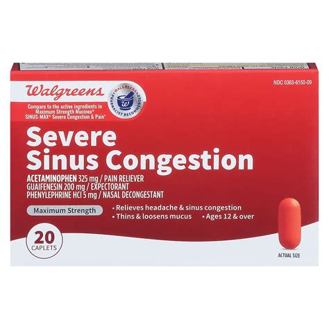 The non-drowsy formula temporarily relieves sinus congestion and pressure, as well as nasal congestion due to the common cold, hay fever, or other upper respiratory allergies. These maximum strength decongestant tablets can be used by adults and children 12 years and older for powerful and effective sinus pressure and congestion relief.
