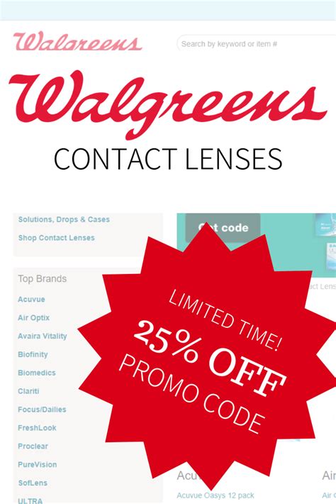 | Walgreens 30% off Contacts for first-time customers with Code DEAL30 103 items * Price and inventory may vary from online to in store. Sort by: 1-Day Acuvue MOIST 90Pk - 1.0 Box 2341 $87.99 20% off Contact Lenses wi... Not sold in stores Shipping Acuvue Oasys for Astigmatism, 6 pack - 1.0 Box 2492 $60.99 20% off Contact Lenses wi... . 