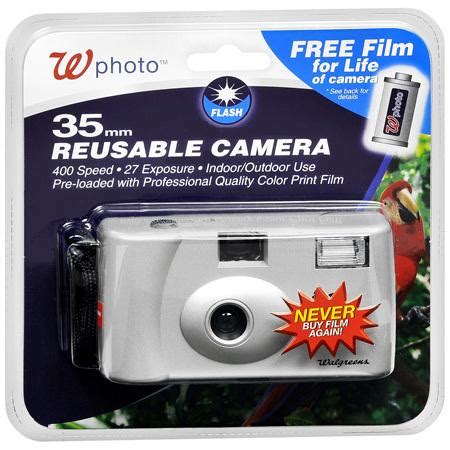 Walgreens disposable camera. You can bring your disposable camera to most CVS, Walgreens or Rite Aid stores and they’ll typically have a photo department or photo service that can help you. … 