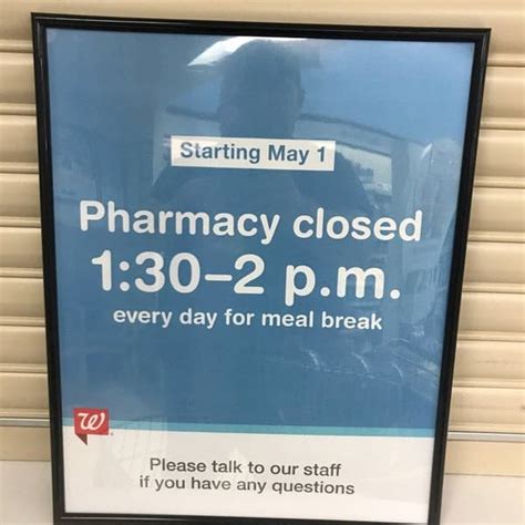 In my area the only pharmacists who don't get official lunch breaks (during pharmacist overlap) with Walgreens are the overnighters and the ones who work at 9-9 stores (and even then they only work a 12 hour shift once a week). Standard day pharmacists work 7.5 hours and get a 1/2 hour break between 2 and 4 pm..