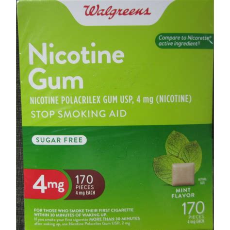 Walgreens original nicotine gum 4 mg 170 count. Recent studies suggest that nicotine has several cancer-causing effects: In small doses, nicotine speeds up cell growth. In larger doses, it’s poisonous to cells. Nicotine kick-starts a process ... 