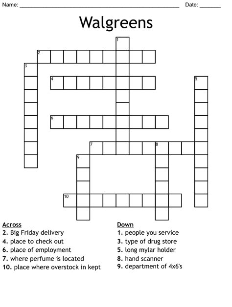 Walgreens rival crossword. Mcgwire's 1998 Rival Crossword Clue Answers. Find the latest crossword clues from New York Times Crosswords, LA Times Crosswords and many more. ... Walgreens rival 2% 4 YALE: Harvard rival 2% 8 NOVARTIS: Pfizer rival 2% 4 FILA: Reebok rival 2% 4 ELLE 'Vogue' rival 2% ... 