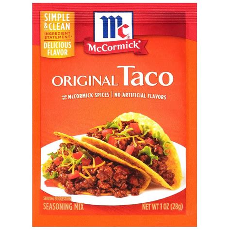 McCormick® 30% Less Sodium Taco Seasoning Mix. $0.89 /ea or $1.49 /ea. 1 oz ($0.89/oz) Loyalty Card. Save $0.60 with Loyalty Card. 07B. McCormick® Au Jus Gravy ... .