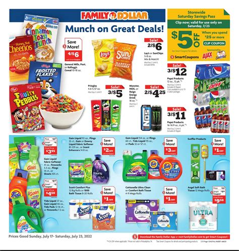 Here's the weekly Family Dollar Weekly Ad Preview for this week 10/1 - 10/7. ... Couponing at Dollar Tree. Couponing at CVS, Walgreens and RiteAid. Couponing at Walmart, Target and Kmart. Online Steals & Deals . Printable CouponsForFree FB Group. Coupons.com Facebook Group.. 