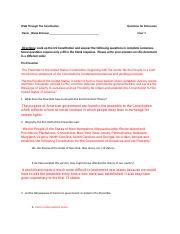 Walk Through The Constitution Questions For Discussion Answers