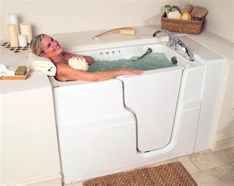 Walk in bathtub for seniors. The Ella Ultimate Walk-In Tub offers a perfect combination of safety and luxury. It features a low step-in threshold, strategically placed grab bars, and easy-to-use controls. With its therapeutic hydrotherapy and air massage system, this tub provides a spa-like experience in the comfort of your own home. 