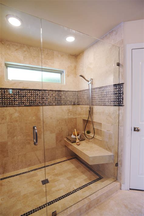 Walk in shower with bench. Doorless walk-in showers are spacious, easy to access, and stylish. Discover 20 ideas to design the perfect doorless walk-in shower for your bathroom. ... A … 