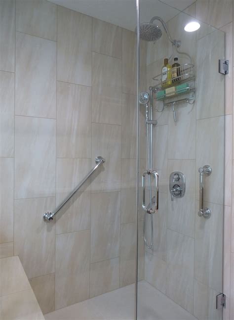 Walk in shower with seat for elderly at lowes. Utile Metro 32 in. x 48 in. x 83.5 in. Alcove Shower Stall in Soft Grey with Center Drain Base in White ... built in shower seat showers 60 inches & up showers ... 