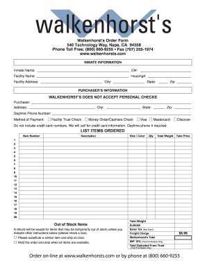 Walkenhorst track order. Ordering Information Four Ways to Place Your Order: 1) Order by Mail: Walkenhorst’s ATTN: Family Visitation 445 Ingenuity Ave Sparks, NV 89441 2) Order by Fax: (707) 261-4020 3) Order by Telephone: (800) 660-9255 (Please reference “Family Visitation” when placing an order) 4) Order by Website Visit www.walkenhorsts.com to order. 