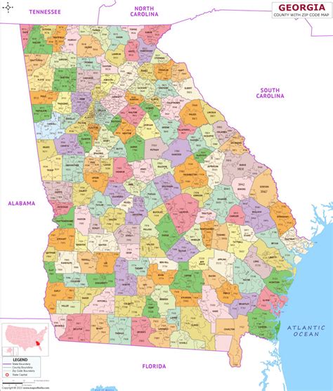 Walker County, GA Zip Code Wall Map Basic Style by MarketMAPS MapSales
