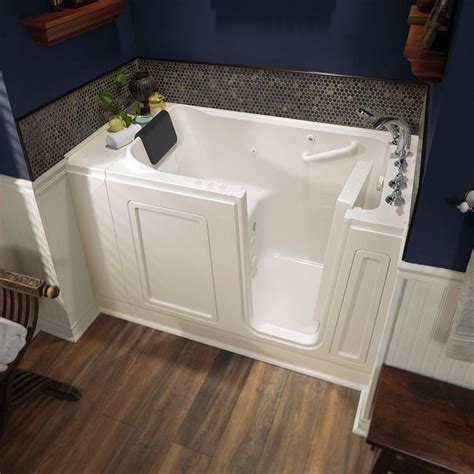 Walkin bath tub. Models – Sizes. Elite – 30″W x 52″L. Royal – 32″W x 52″L. Petite – 28″W x 52″L. Ultimate – 30″W x 60″L. Deluxe – 30″W x 55″L. One of our most highly sought-after walk-in tub door styles at Ella’s Bubbles is the impressive inward swing door. Originally conceptualized and brought to fruition in 2008, this ... 