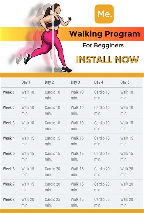 A well-designed walking schedule can help you achieve th