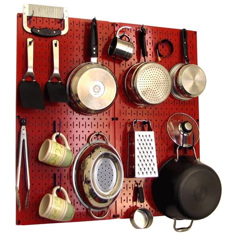 Wall Control Kitchen Pegboard 32 in. x 32 in. Metal Peg Board Pantry …