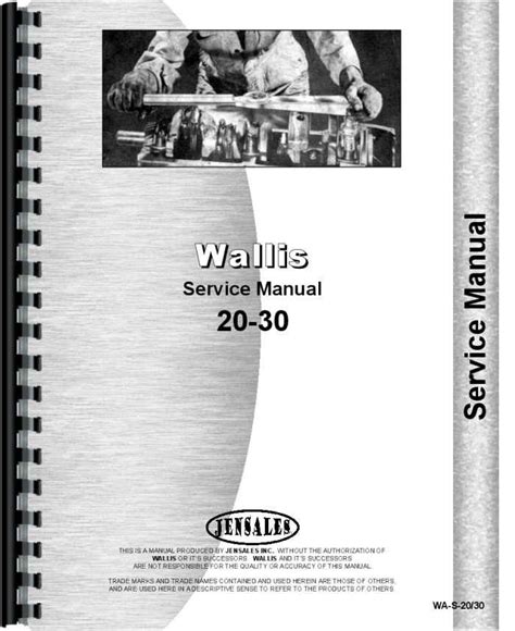 Wallis 20 30 tractor service manual. - Cub cadet 3000 series service manual.
