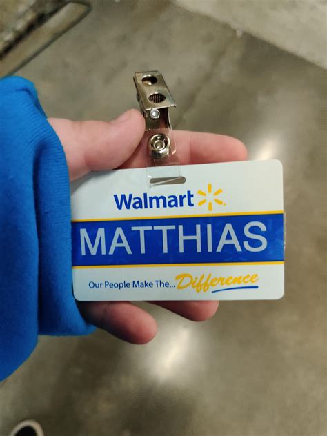 Walmart employee badge. 