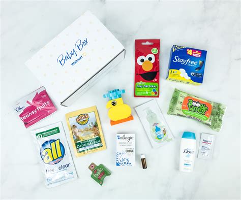Walmart infant box. If you’re not totally familiar with the baby box subscription, it’s a free service through Walmart that sends you samples of awesome pre-natal, baby, and toddler … 
