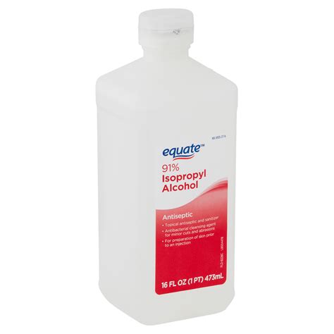 Walmart isopropyl alcohol. No household is complete without a bottle of Equate 91% Isopropyl Alcohol Antiseptic in the medicine cabinet. This topical antiseptic and sanitizer is an antibacterial cleansing agent for minor cuts and abrasions and can help prevent the risk of infection in minor cuts, scrapes, and burns. 