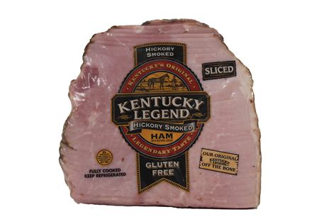 Kentucky Legend Sliced Ham. Nutrition Facts Serving Size 3 oz. (84g) Serving Per Container Varied. Amount Per Serving; Calories 100: Calories from Fat 35 % Daily Value* Total Fat 4g: 6%: Saturated Fat 1.5g: 8%: Trans Fat 0g: Cholesterol 45mg: 15%: Sodium 1120mg: 47%: Total Carbohydrate 2g: 1%: Dietary Fiber 0g: 0%: Sugars 1g : Protein 15g. 