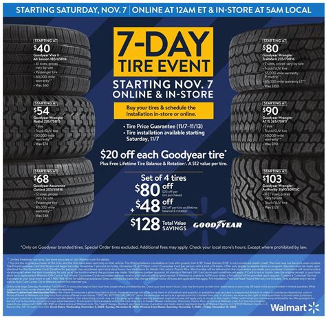 Walmart tire sale 2023. Walmart Tire Prices. This megastore’s tire prices vary according to size, purpose, make, and performance ratings. Passenger vehicle tires range from $38 to $135 while light truck and SUV ones sell between $38 and $247. Pickup truck tires cost from $55 to $310, and SUV and light truck trailer tires range between $62 and $344. Walmart Goodyear tires … 