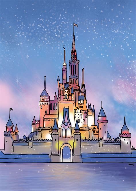 Walt Disney World Castle Drawing