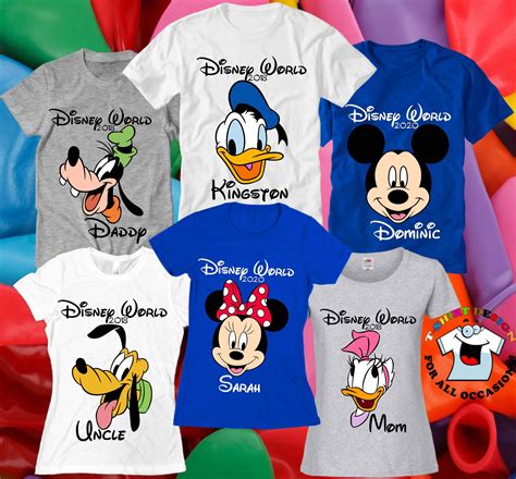 Walt disney personalized shirts for family