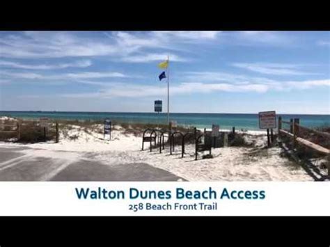 Walton Dunes Access is about 1/2 mile south of Scenic 30A on Beachfront Trail on the east side of Eastern Lake. There is some roadside parking and no other a.... 
