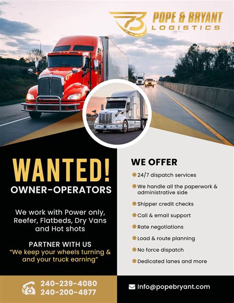 Wanted! OwnerOperators with authority