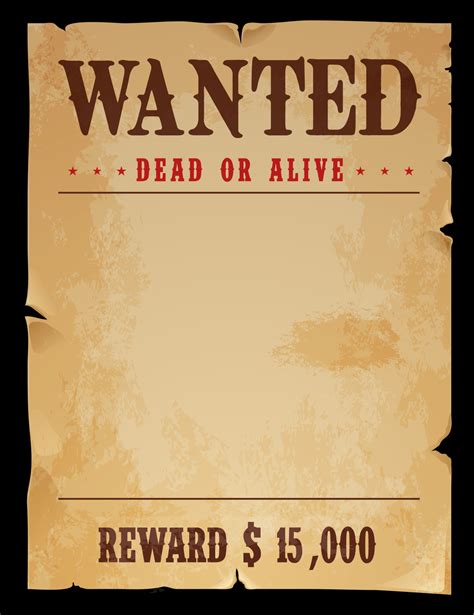 Wanted Dead Or Alive Poster Template