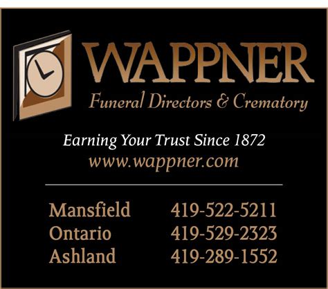 Wappner funeral home diamond st. Family and friends may visit from 4:00-7:00 pm on Wednesday, March 2, 2022 at the Diamond Street Home of Wappner Funeral Directors, 98 S. Diamond St. Pastor Donna Mills will officiate the funeral ... 