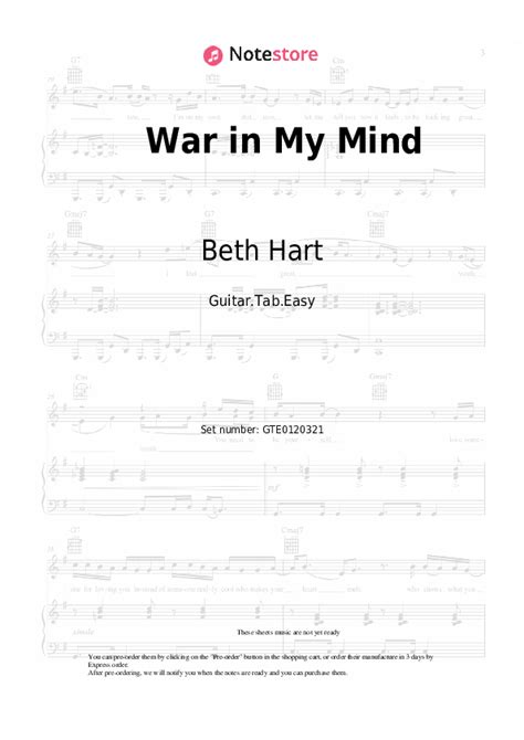 War In My Mind - Sheet Music Plus