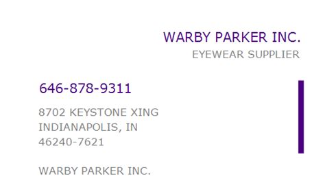 The NPI Number for Warby Parker Inc. is 1275126336. The current location address for Warby Parker Inc. is 75 MIDDLESEX TPKE Burlington, MA 01803 and the contact number is 8555500743 and fax number is . The mailing address for Warby Parker Inc. is 233 SPRING ST FL 6 New York, NY 10013- …. 