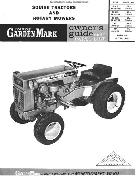 Wards squire gilson garden tractor manual. - Major appliance service national price guide.