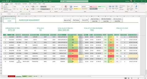 Warehouse Checklist Excel MS Excel Templates