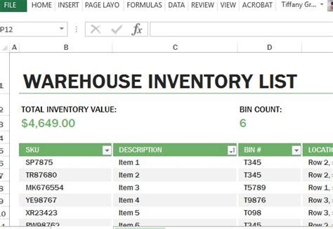 Warehouse Inventory Control Free Excel Spreadsheet