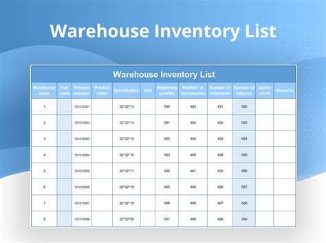 Warehouse Inventory List Template for MS Excel Excel Templates