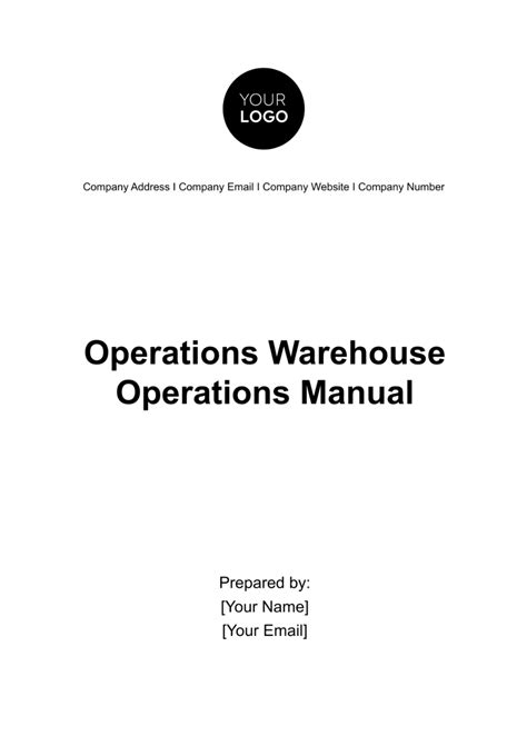 Warehouse Operations Manual Template Template Resume Examples