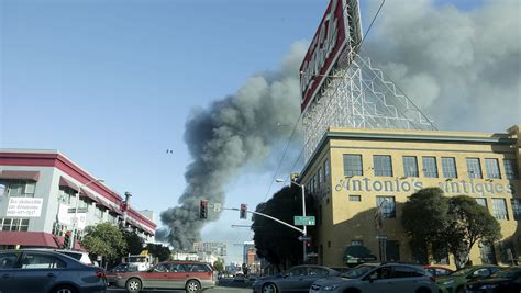 Warehouse fire burns in SF