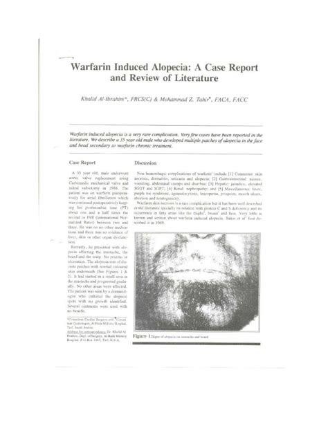 Warfarin-induced alopecia - PubMed